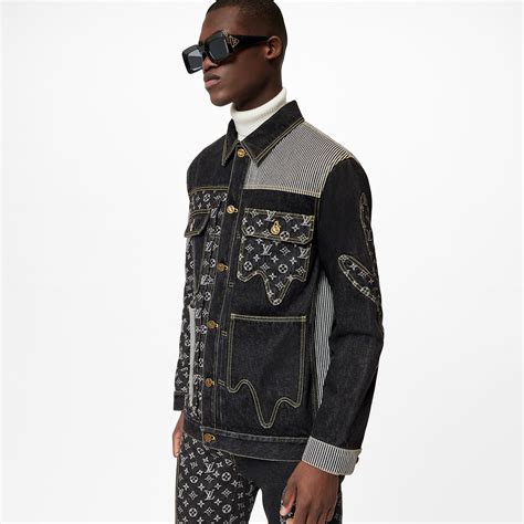 louis vuitton jean jacket mens|black Lv denim jacket.